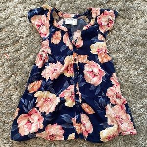 Floral blue and pink dress